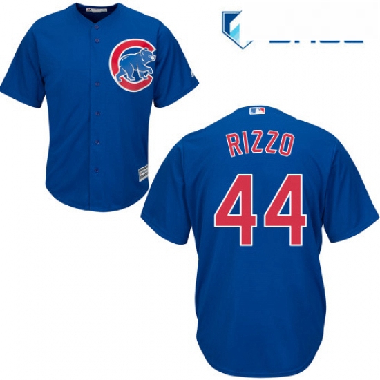 Youth Majestic Chicago Cubs 44 Anthony Rizzo Authentic Royal Blue Alternate Cool Base MLB Jersey