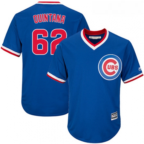 Youth Majestic Chicago Cubs 62 Jose Quintana Authentic Royal Blue Cooperstown Cool Base MLB Jersey