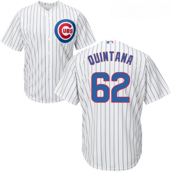 Youth Majestic Chicago Cubs 62 Jose Quintana Authentic White Home Cool Base MLB Jersey