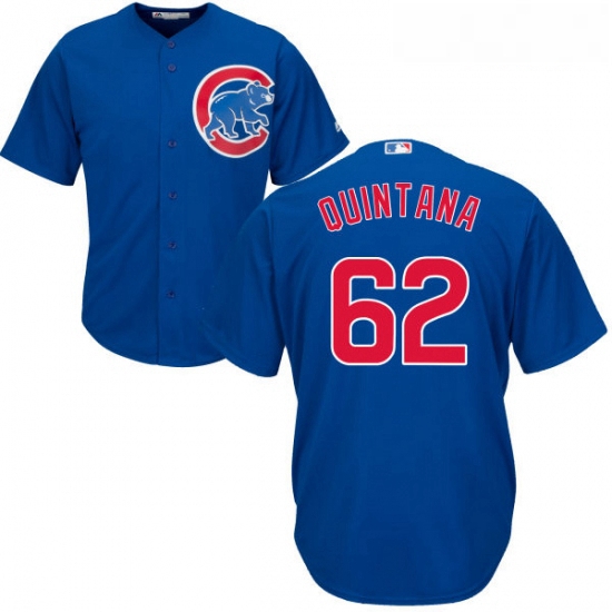 Youth Majestic Chicago Cubs 62 Jose Quintana Replica Royal Blue Alternate Cool Base MLB Jersey