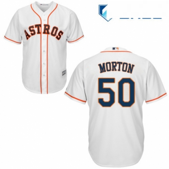 Youth Majestic Houston Astros 50 Charlie Morton Authentic White Home Cool Base MLB Jersey