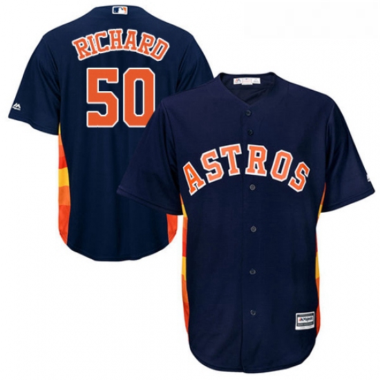 Youth Majestic Houston Astros 50 JR Richard Replica Navy Blue Alternate Cool Base MLB Jersey