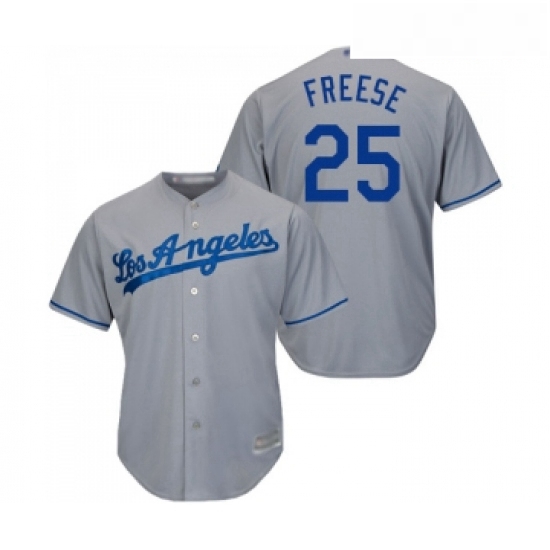 Youth Los Angeles Dodgers 25 David Freese Authentic Grey Road Cool Base Baseball Jersey