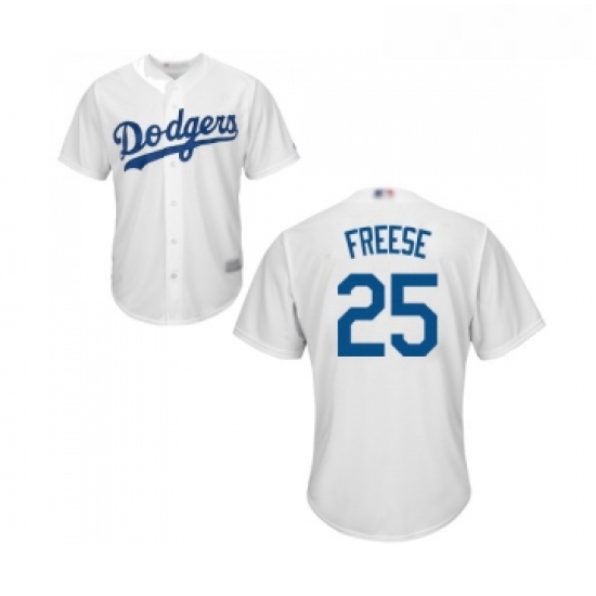 Youth Los Angeles Dodgers 25 David Freese Authentic White Home Cool Base Baseball Jersey