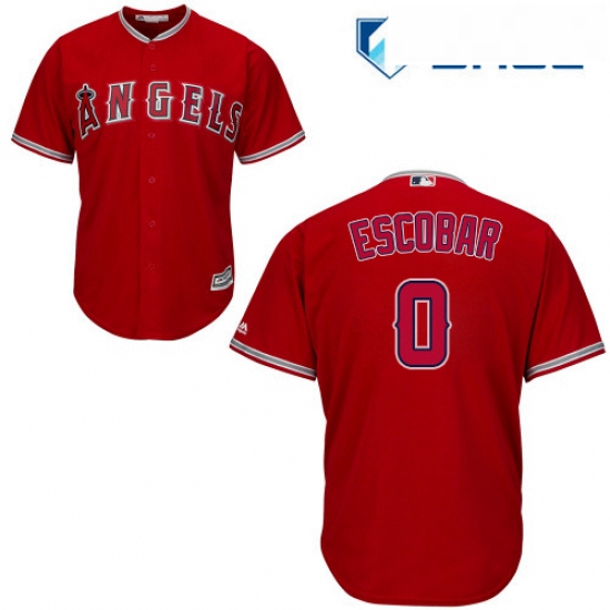 Youth Majestic Los Angeles Angels of Anaheim 0 Yunel Escobar Replica Red Alternate Cool Base MLB Jer