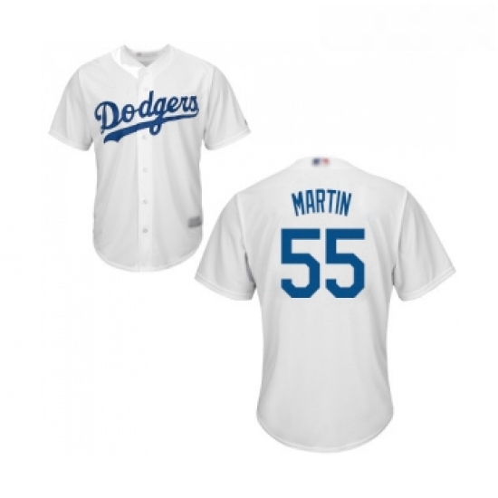 Youth Los Angeles Dodgers 55 Russell Martin Authentic White Home Cool Base Baseball Jersey