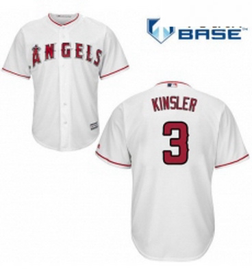 Youth Majestic Los Angeles Angels of Anaheim 3 Ian Kinsler Authentic White Home Cool Base MLB Jersey