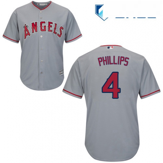 Youth Majestic Los Angeles Angels of Anaheim 4 Brandon Phillips Authentic Grey Road Cool Base MLB Je