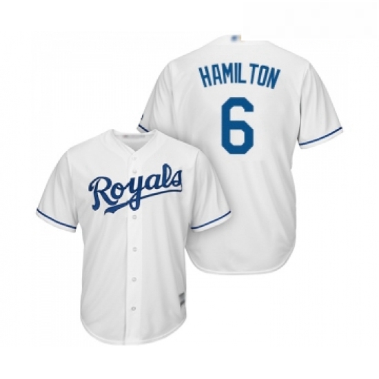 Youth Kansas City Royals 6 Billy Hamilton Replica White Home Cool Base Baseball Jersey