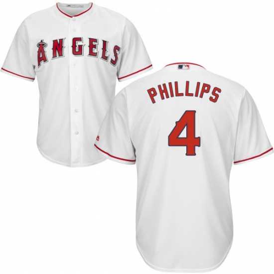 Youth Majestic Los Angeles Angels of Anaheim 4 Brandon Phillips Authentic White Home Cool Base MLB J