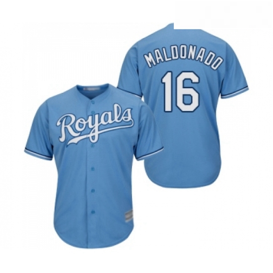 Youth Kansas City Royals 16 Martin Maldonado Replica Light Blue Alternate 1 Cool Base Baseball Jerse