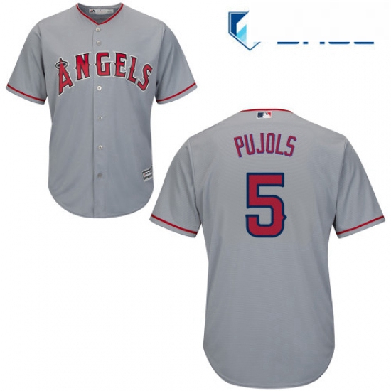 Youth Majestic Los Angeles Angels of Anaheim 5 Albert Pujols Authentic Grey Road Cool Base MLB Jerse