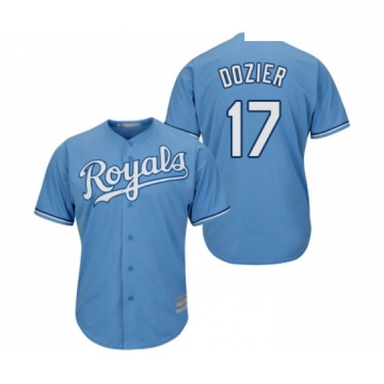 Youth Kansas City Royals 17 Hunter Dozier Replica Light Blue Alternate 1 Cool Base Baseball Jersey