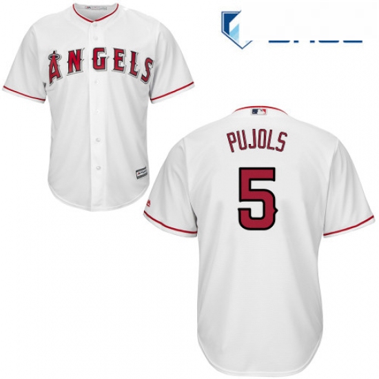 Youth Majestic Los Angeles Angels of Anaheim 5 Albert Pujols Authentic White Home Cool Base MLB Jers