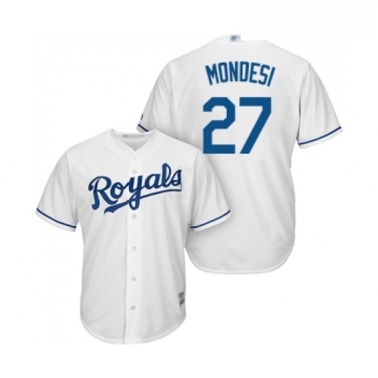 Youth Kansas City Royals 27 Adalberto Mondesi Replica White Home Cool Base Baseball Jersey