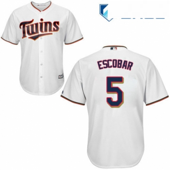 Youth Majestic Minnesota Twins 5 Eduardo Escobar Replica White Home Cool Base MLB Jersey