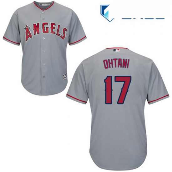 Youth Majestic Los Angeles Angels of Anaheim 17 Shohei Ohtani Replica Grey Road Cool Base MLB Jersey