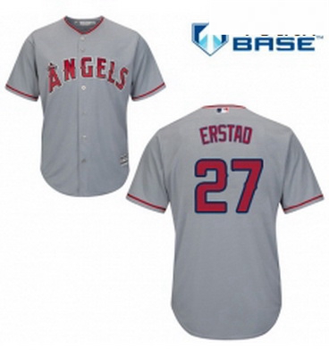 Youth Majestic Los Angeles Angels of Anaheim 27 Darin Erstad Authentic Grey Road Cool Base MLB Jerse