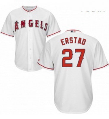 Youth Majestic Los Angeles Angels of Anaheim 27 Darin Erstad Authentic White Home Cool Base MLB Jers