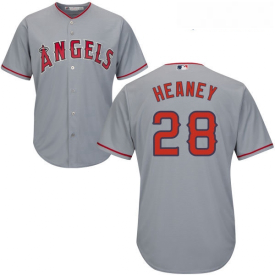 Youth Majestic Los Angeles Angels of Anaheim 28 Andrew Heaney Authentic Grey Road Cool Base MLB Jers