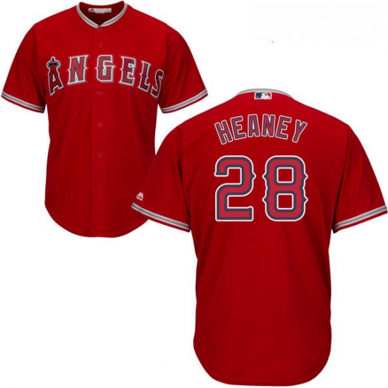 Youth Majestic Los Angeles Angels of Anaheim 28 Andrew Heaney Replica Red Alternate Cool Base MLB Je