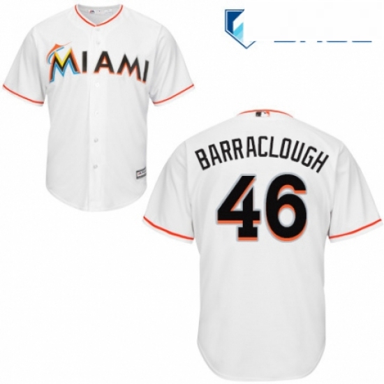 Youth Majestic Miami Marlins 46 Kyle Barraclough Authentic White Home Cool Base MLB Jersey