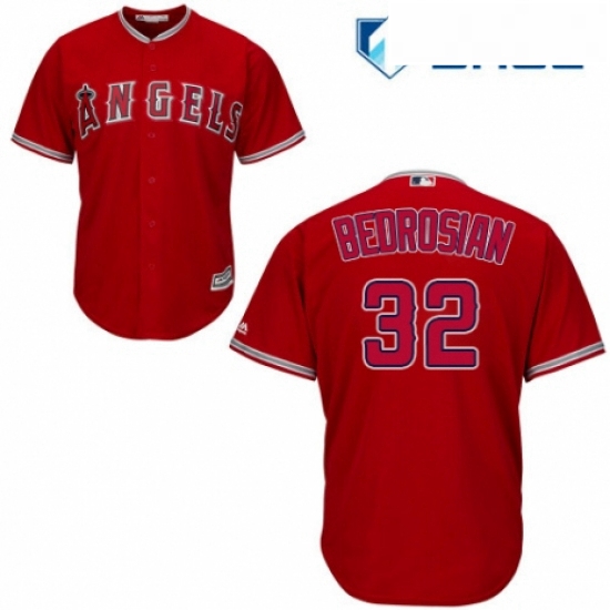 Youth Majestic Los Angeles Angels of Anaheim 32 Cam Bedrosian Authentic Red Alternate Cool Base MLB 