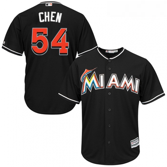 Youth Majestic Miami Marlins 54 Wei Yin Chen Authentic Black Alt