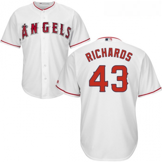 Youth Majestic Los Angeles Angels of Anaheim 43 Garrett Richards Authentic White Home Cool Base MLB 