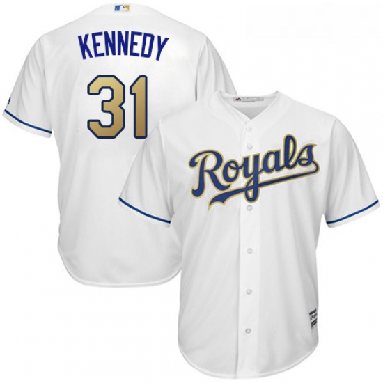 Youth Majestic Kansas City Royals 31 Ian Kennedy Replica White H