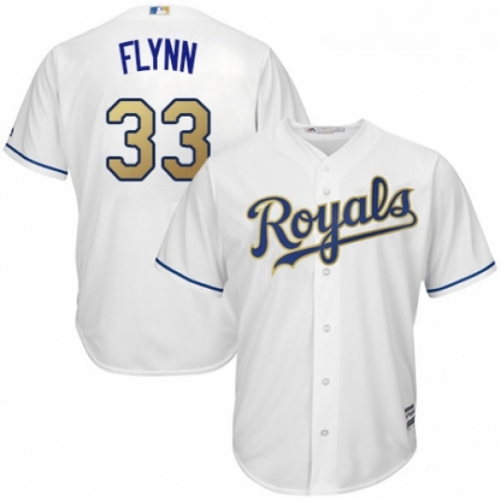 Youth Majestic Kansas City Royals 33 Brian Flynn Authentic White