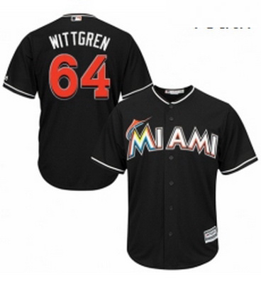 Youth Majestic Miami Marlins 64 Nick Wittgren Replica Black Alternate 2 Cool Base MLB Jersey