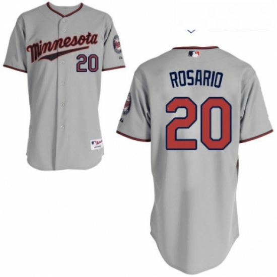 Youth Majestic Minnesota Twins 20 Eddie Rosario Authentic Grey Road Cool Base MLB Jersey