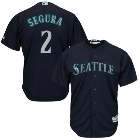 Youth Majestic Seattle Mariners 2 Jean Segura Authentic Navy Blue Alternate 2 Cool Base MLB Jersey