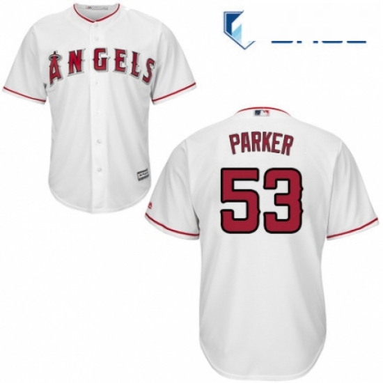 Youth Majestic Los Angeles Angels of Anaheim 53 Blake Parker Authentic White Home Cool Base MLB Jers