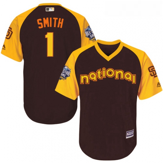 Youth Majestic San Diego Padres 1 Ozzie Smith Authentic Brown 2016 All Star National League BP Cool 