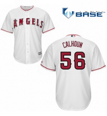 Youth Majestic Los Angeles Angels of Anaheim 56 Kole Calhoun Authentic White Home Cool Base MLB Jers