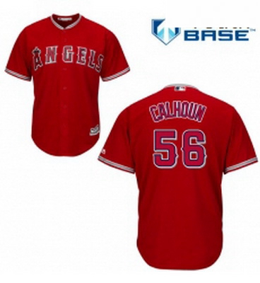 Youth Majestic Los Angeles Angels of Anaheim 56 Kole Calhoun Replica Red Alternate Cool Base MLB Jer