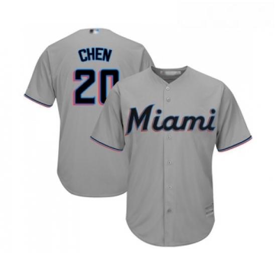 Youth Miami Marlins 20 Wei Yin Chen Replica Grey Road Cool Base Baseball Jersey