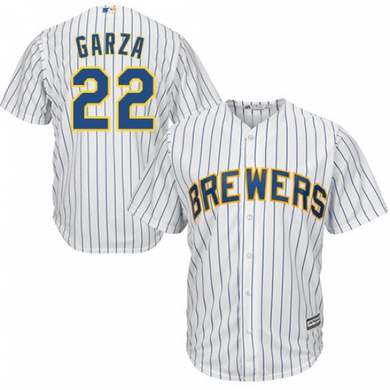 Youth Majestic Milwaukee Brewers 22 Matt Garza Replica White Alt