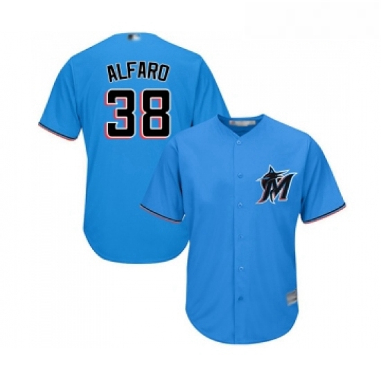 Youth Miami Marlins 38 Jorge Alfaro Replica Blue Alternate 1 Cool Base Baseball Jersey