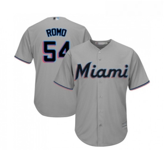 Youth Miami Marlins 54 Sergio Romo Replica Grey Road Cool Base Baseball Jersey