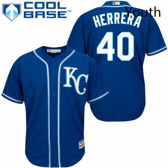 Youth Majestic Kansas City Royals 40 Kelvin Herrera Replica Blue