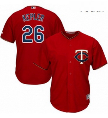 Youth Majestic Minnesota Twins 26 Max Kepler Replica Scarlet Alternate Cool Base MLB Jersey