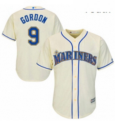 Youth Majestic Seattle Mariners 9 Dee Gordon Authentic Cream Alternate Cool Base MLB Jersey