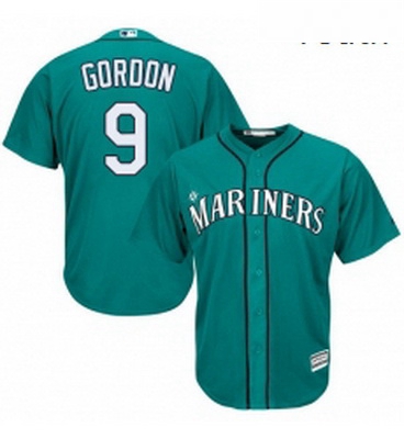 Youth Majestic Seattle Mariners 9 Dee Gordon Authentic Teal Green Alternate Cool Base MLB Jersey