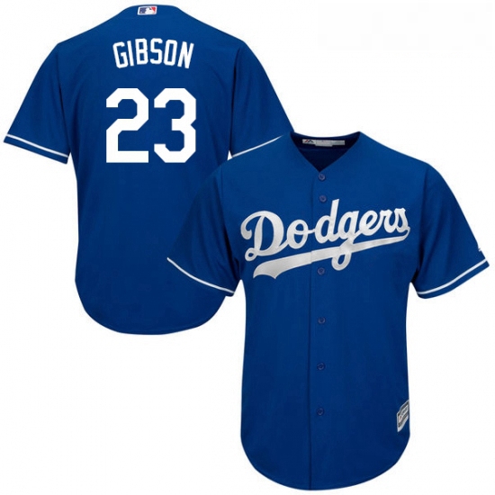 Youth Majestic Los Angeles Dodgers 23 Kirk Gibson Authentic Royal Blue Alternate Cool Base MLB Jerse