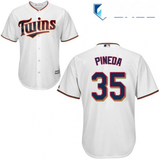 Youth Majestic Minnesota Twins 35 Michael Pineda Replica White Home Cool Base MLB Jersey