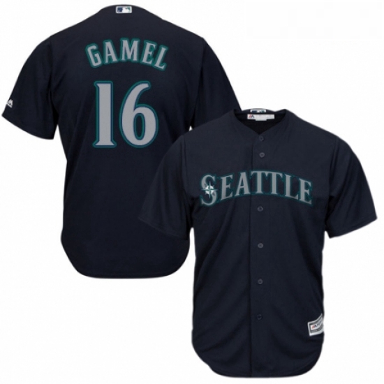 Youth Majestic Seattle Mariners 16 Ben Gamel Replica Navy Blue Alternate 2 Cool Base MLB Jersey