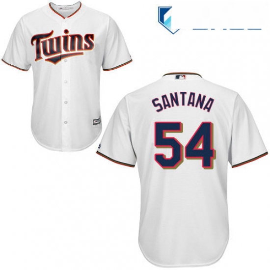 Youth Majestic Minnesota Twins 54 Ervin Santana Authentic White Home Cool Base MLB Jersey